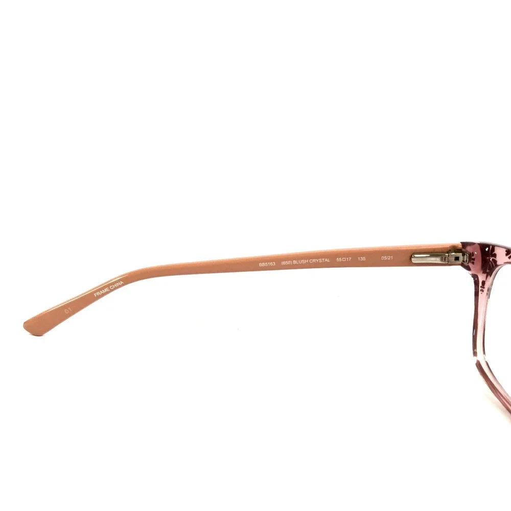 Bebe Eyeglasses Frames BB5163 650 BLUSH CRYSTAL White Cat Eye Full Rim 55-17-135